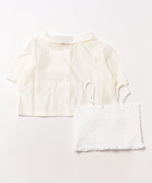 PINKHUNT(ピンクハント)の「PINKHUNT ピンクハント シャーリング キャミソール付きシアーシャツ 0696K(シャツ/ブラウス・キッズ・ベビーピンク/ホワイト・120cm/130cm/140cm/150cm/160cm)」の3枚目の写真