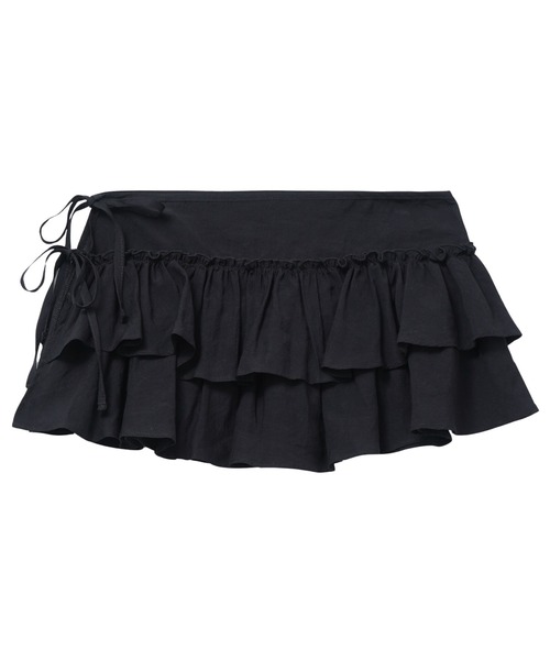 X-girl（エックスガール）の「SHEER TIERED BELT（スカート・レディース・オフホワイト/ブラック・ONE SIZE）」の5枚目の写真