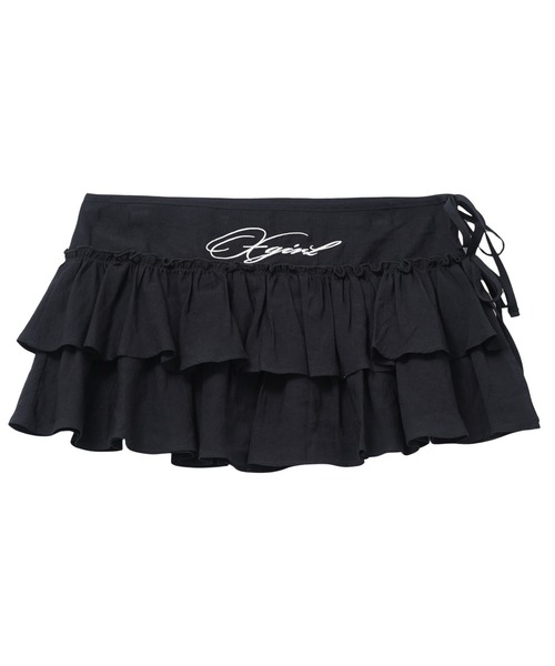 X-girl（エックスガール）の「SHEER TIERED BELT（スカート・レディース・オフホワイト/ブラック・ONE SIZE）」の4枚目の写真