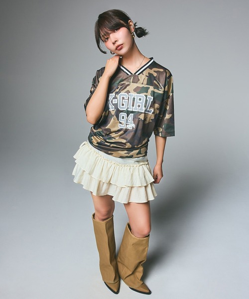 X-girl（エックスガール）の「SHEER TIERED BELT（スカート・レディース・オフホワイト/ブラック・ONE SIZE）」の13枚目の写真