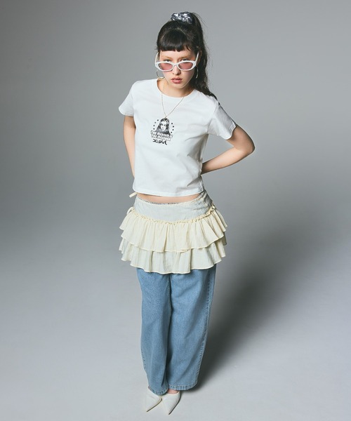 X-girl（エックスガール）の「SHEER TIERED BELT（スカート・レディース・オフホワイト/ブラック・ONE SIZE）」の16枚目の写真