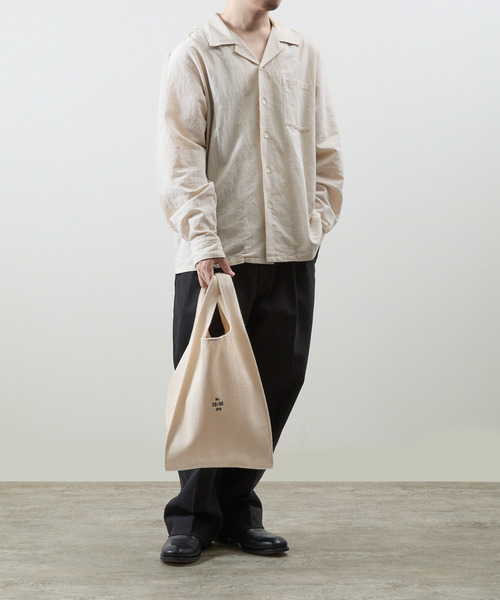 20/80（テゥエンティーエイティー）の「20/80 トゥエンティーエイティー / HERRINGBONE CANVAS #10 GROCERY BAG ヘリンボーンキャンバスグローサリーバッグ トートバッグ コンビニエンスバッグ / T067（トートバッグ・メンズ・ホワイト・FREE）」の4枚目の写真