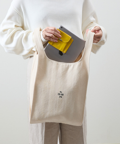 20/80（テゥエンティーエイティー）の「20/80 トゥエンティーエイティー / HERRINGBONE CANVAS #10 GROCERY BAG ヘリンボーンキャンバスグローサリーバッグ トートバッグ コンビニエンスバッグ / T067（トートバッグ・メンズ・ホワイト・FREE）」の20枚目の写真