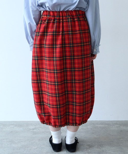 bulle de savon（ビュルデサボン）の「Recycle CHECK バルーンスカート（スカート・レディース・レッド・FREE）」の17枚目の写真