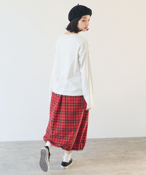 bulle de savon（ビュルデサボン）の「Recycle CHECK バルーンスカート（スカート・レディース・レッド・FREE）」の11枚目の写真