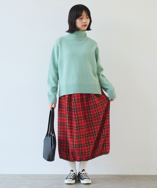 bulle de savon（ビュルデサボン）の「Recycle CHECK バルーンスカート（スカート・レディース・レッド・FREE）」の12枚目の写真