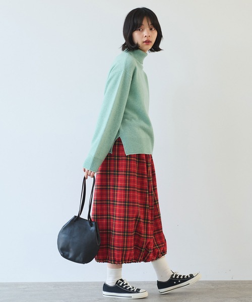 bulle de savon（ビュルデサボン）の「Recycle CHECK バルーンスカート（スカート・レディース・レッド・FREE）」の13枚目の写真