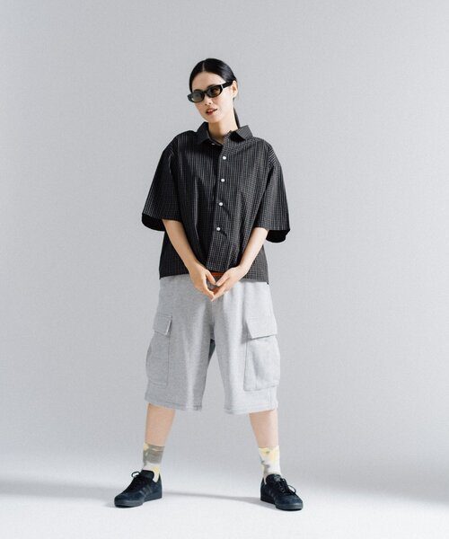 WHIMSIC（ウィムジック）の「*【WHIMSIC】ショートレングスチェックシャツ（シャツ/ブラウス・レディース・ブラック/ライトベージュ/ブルー・FREE）」の11枚目の写真