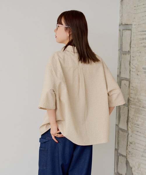WHIMSIC（ウィムジック）の「*【WHIMSIC】ショートレングスチェックシャツ（シャツ/ブラウス・レディース・ブラック/ライトベージュ/ブルー・FREE）」の17枚目の写真