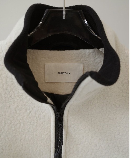 TODAYFUL（トゥデイフル）の「【TODAYFUL/トゥデイフル】Wool Boa Zip Jacket/ウールボアジップジャケット（その他アウター・レディース・キナリ/グレー・36/38）」の8枚目の写真