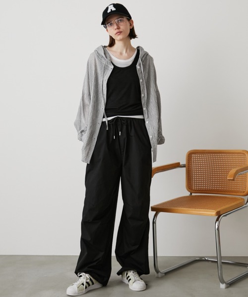 Auntie Rosa Holiday（アンティローザホリデー）の「オーバーサイズチェックフーディシャツ（シャツ/ブラウス・レディース・ブルー/ブラック/アイボリー・FREE）」の22枚目の写真