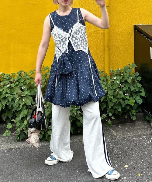 Alley Tokyo（アリートーキョー）の「ミニポシェット付きドットワンピ（ワンピース・レディース・レッド/オフホワイト/ネイビー・F）」の14枚目の写真