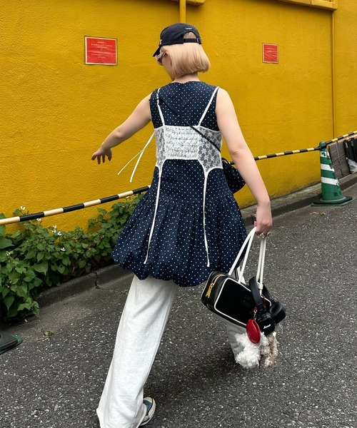 Alley Tokyo（アリートーキョー）の「ミニポシェット付きドットワンピ（ワンピース・レディース・レッド/オフホワイト/ネイビー・F）」の5枚目の写真