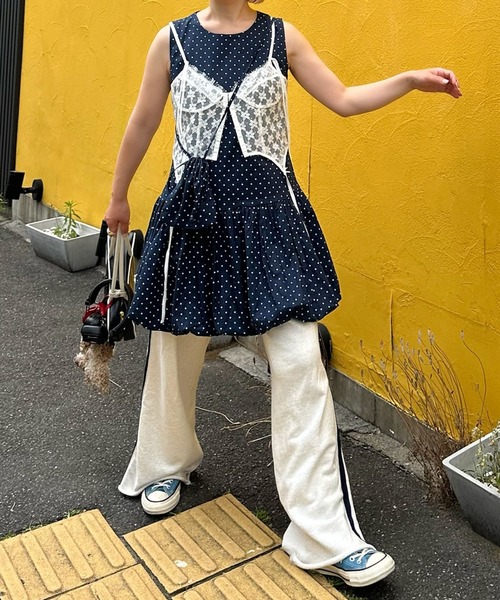 セール】ミニポシェット付きドットワンピ（ワンピース）｜Alley