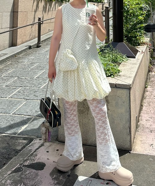 Alley Tokyo（アリートーキョー）の「ミニポシェット付きドットワンピ（ワンピース・レディース・レッド/オフホワイト/ネイビー・F）」の20枚目の写真