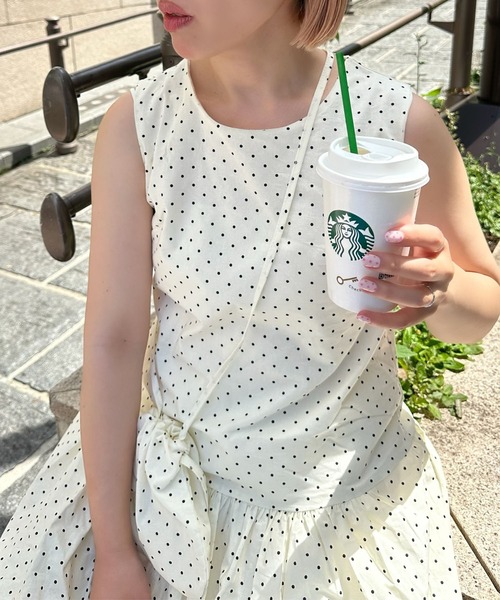 Alley Tokyo（アリートーキョー）の「ミニポシェット付きドットワンピ（ワンピース・レディース・レッド/オフホワイト/ネイビー・F）」の18枚目の写真