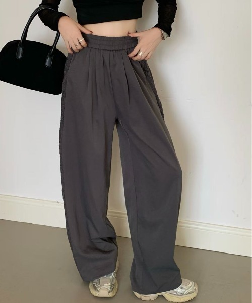 LADY LIKE(レディライク)の「サイドレースワイドイージーパンツ(その他パンツ・レディース・アイボリー/ブラック/チャコールグレー・M)」の22枚目の写真
