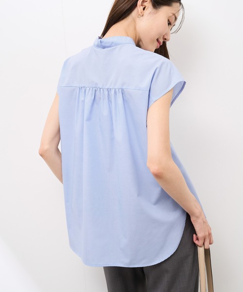 ROPE' PICNIC(ロペピクニック)の「【防シワ】リボンフレンチスリーブシャツ(シャツ/ブラウス・レディース・ブルー/オフホワイト/サックスブルー/イエロー・38)」の18枚目の写真