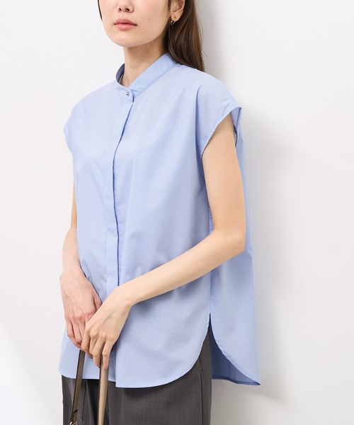 ROPE' PICNIC(ロペピクニック)の「【防シワ】リボンフレンチスリーブシャツ(シャツ/ブラウス・レディース・ブルー/オフホワイト/サックスブルー/イエロー・38)」の19枚目の写真