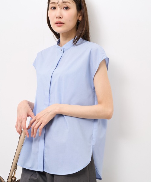 ROPE' PICNIC(ロペピクニック)の「【防シワ】リボンフレンチスリーブシャツ(シャツ/ブラウス・レディース・ブルー/オフホワイト/サックスブルー/イエロー・38)」の20枚目の写真