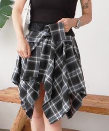 アシンメトリーデザイン チェックスカート 秋物 秋服 2026年秋冬