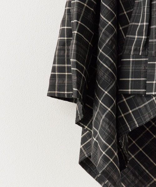 ROOPTOKYO（ループトウキョウ）の「アシンメトリーデザイン チェックスカート（スカート・レディース・チャコール/ベージュ/イエロー/ブルー/ブラック/ホワイト×ブラック/ブラック系その他・FREE）」の12枚目の写真