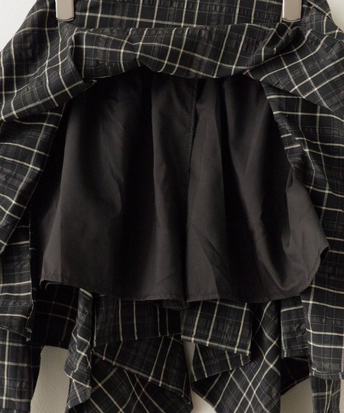 ROOPTOKYO（ループトウキョウ）の「アシンメトリーデザイン チェックスカート（スカート・レディース・チャコール/ベージュ/イエロー/ブルー/ブラック/ホワイト×ブラック/ブラック系その他・FREE）」の14枚目の写真