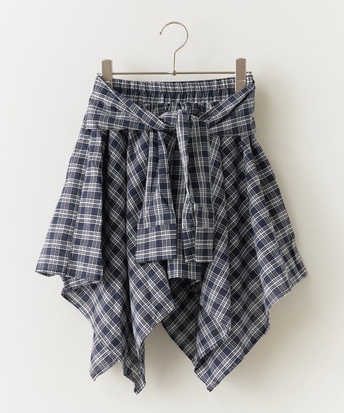 セール】アシンメトリーデザイン チェックスカート（スカート