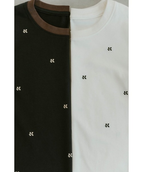 Knuth Marf（クヌースマーフ）の「K motif mini T shirt（Tシャツ/カットソー・レディース・ホワイト/ネイビー・FREE）」の3枚目の写真