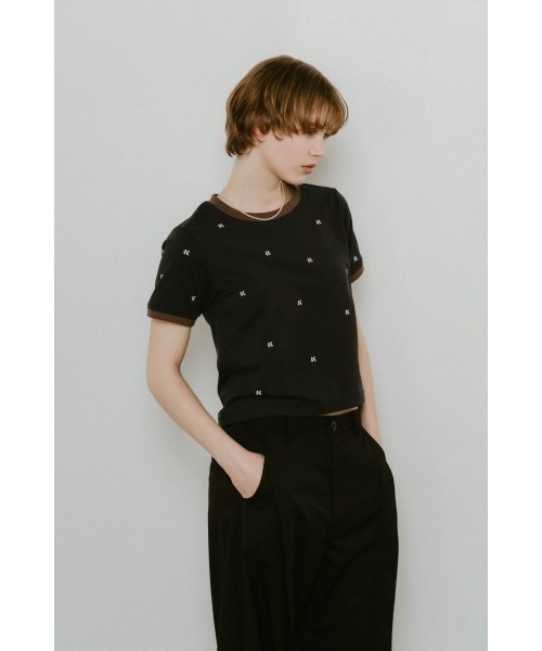 Knuth Marf（クヌースマーフ）の「K motif mini T shirt（Tシャツ/カットソー・レディース・ホワイト/ネイビー・FREE）」の10枚目の写真