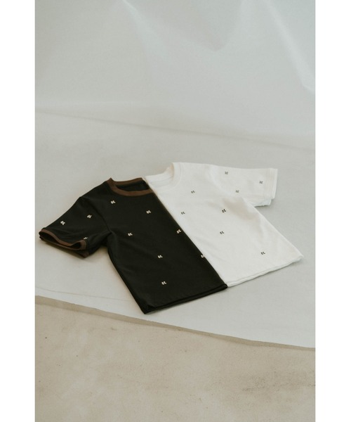 Knuth Marf（クヌースマーフ）の「K motif mini T shirt（Tシャツ/カットソー・レディース・ホワイト/ネイビー・FREE）」の14枚目の写真