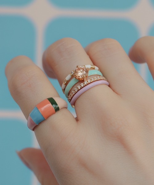 セール】【WEB限定】silver925 ラウンドCZ エナメルリング（リング