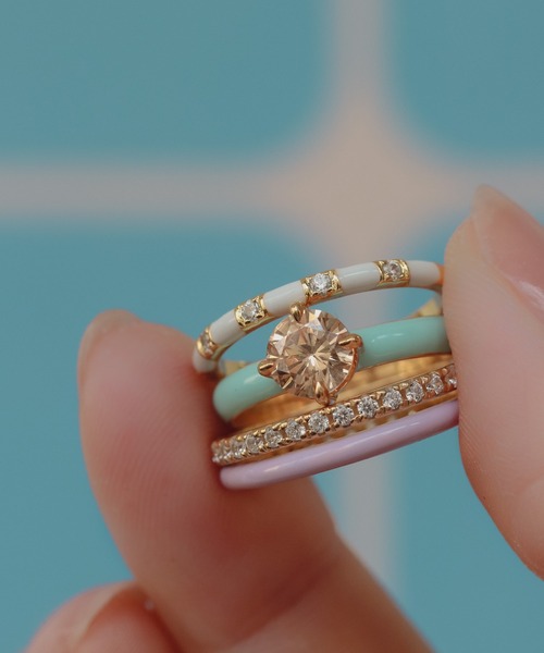 NOIR DE POUPEE（ノワールドプーペ）の「【WEB限定】silver925 ラウンドCZ エナメルリング（リング・レディース・ブルー/オレンジ/ブラウン/グリーン・#11/#13/#15）」の21枚目の写真