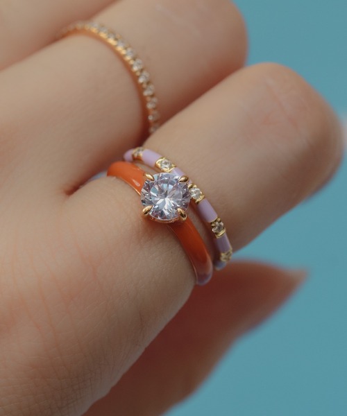 NOIR DE POUPEE（ノワールドプーペ）の「【WEB限定】silver925 ラウンドCZ エナメルリング（リング・レディース・ブルー/オレンジ/ブラウン/グリーン・#11/#13/#15）」の22枚目の写真