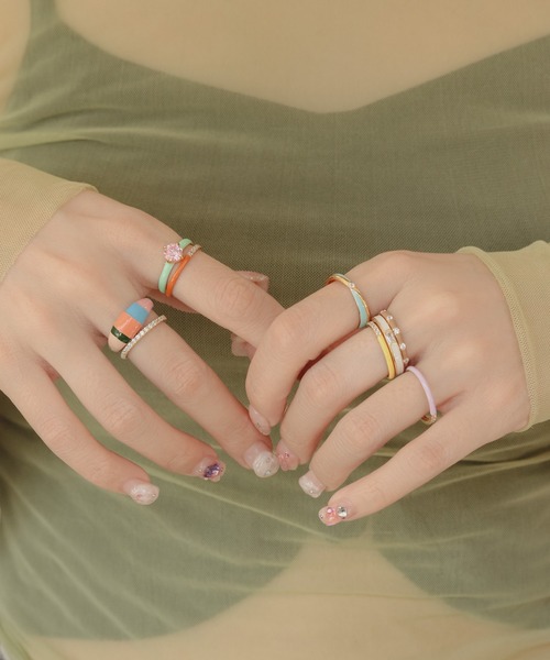 NOIR DE POUPEE（ノワールドプーペ）の「【WEB限定】silver925 ラウンドCZ エナメルリング（リング・レディース・ブルー/オレンジ/ブラウン/グリーン・#11/#13/#15）」の9枚目の写真