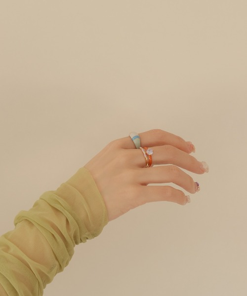 NOIR DE POUPEE（ノワールドプーペ）の「【WEB限定】silver925 ラウンドCZ エナメルリング（リング・レディース・ブルー/オレンジ/ブラウン/グリーン・#11/#13/#15）」の13枚目の写真