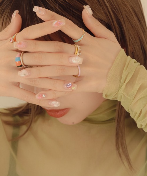 NOIR DE POUPEE（ノワールドプーペ）の「【WEB限定】silver925 ラウンドCZ エナメルリング（リング・レディース・ブルー/オレンジ/ブラウン/グリーン・#11/#13/#15）」の8枚目の写真