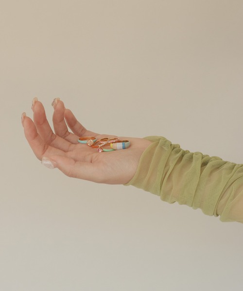 NOIR DE POUPEE（ノワールドプーペ）の「【WEB限定】silver925 ラウンドCZ エナメルリング（リング・レディース・ブルー/オレンジ/ブラウン/グリーン・#11/#13/#15）」の10枚目の写真