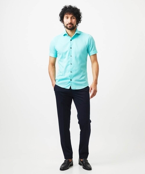 MICHEL KLEIN HOMME (ミッシェルクランオム)の「【セットアップ】メッシュストレッチスラックスパンツ(スラックス・メンズ・ブルー/ネイビー/ダークグレー・MEDIUM/LARGE/X-LARGE)」の6枚目の写真