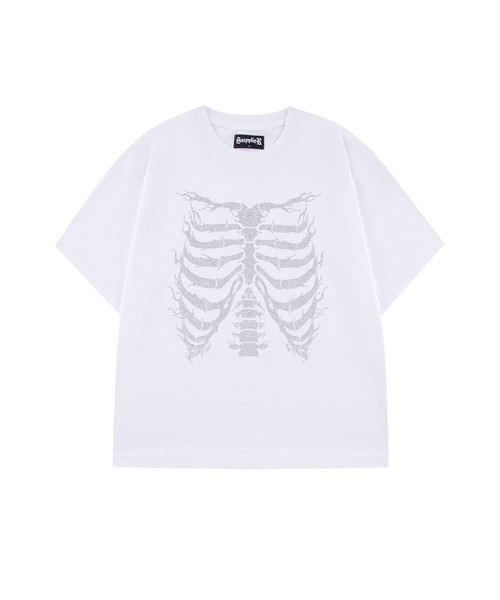 SUPPLIER（サプライヤー）の「ティーシャツ｜Rhinestone Fire Bones Tee｜SUPPLIER（Tシャツ/カットソー・メンズ・ホワイト/ブラック/ブルーグレー・X-LARGE/SMALL/LARGE/MEDIUM/S/M/L/XL）」の2枚目の写真