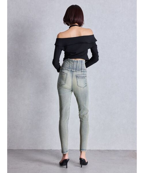 GYDA（ジェイダ）の「フロントZIPクロスチョーカーショートトップス（Tシャツ/カットソー・レディース・オフホワイト/ブラック/カーキ・FREE）」の13枚目の写真