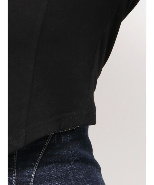 GYDA（ジェイダ）の「フロントZIPクロスチョーカーショートトップス（Tシャツ/カットソー・レディース・オフホワイト/ブラック/カーキ・FREE）」の22枚目の写真