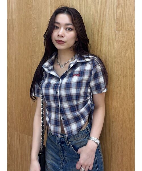 EVRIS（エヴリス）の「ワンポイントドロストショートシャツ（シャツ/ブラウス・レディース・その他1/イエロー/ホワイト・FREE）」の20枚目の写真