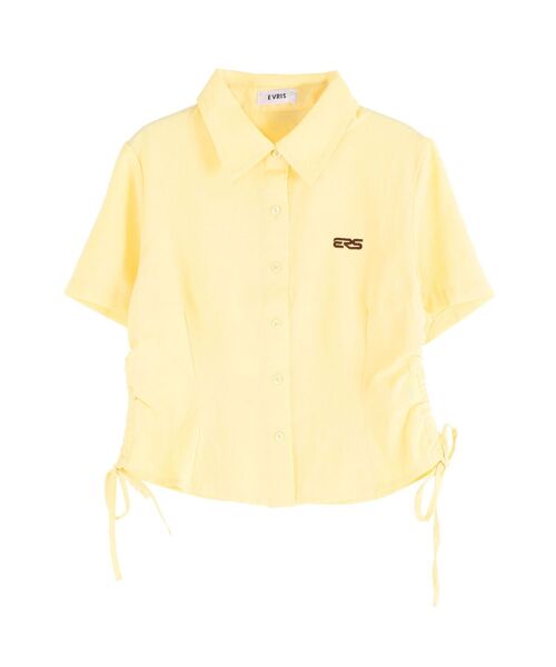 EVRIS（エヴリス）の「ワンポイントドロストショートシャツ（シャツ/ブラウス・レディース・その他1/イエロー/ホワイト・FREE）」の11枚目の写真