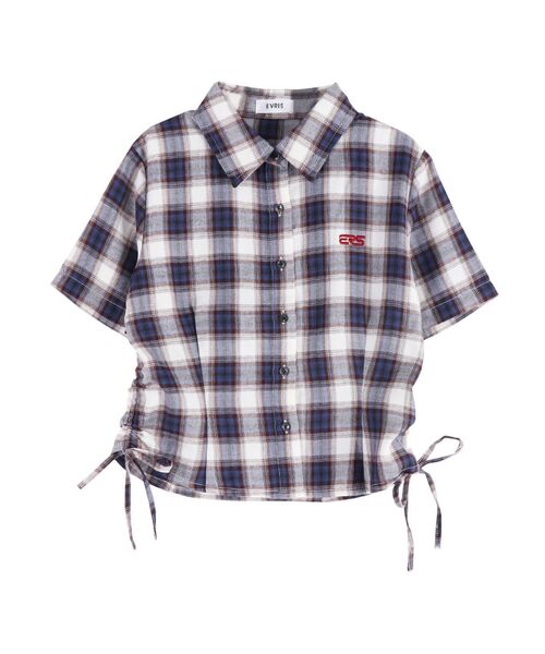 EVRIS（エヴリス）の「ワンポイントドロストショートシャツ（シャツ/ブラウス・レディース・その他1/イエロー/ホワイト・FREE）」の12枚目の写真