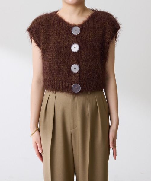 TRICOTS JEAN MARC(トリコットジーンマルク)の「TRICOTS JEAN MARC/COLLAGE別注/ニットベスト(ニット/セーター・レディース・ダークブラウン/グリーン・FREE)」の22枚目の写真