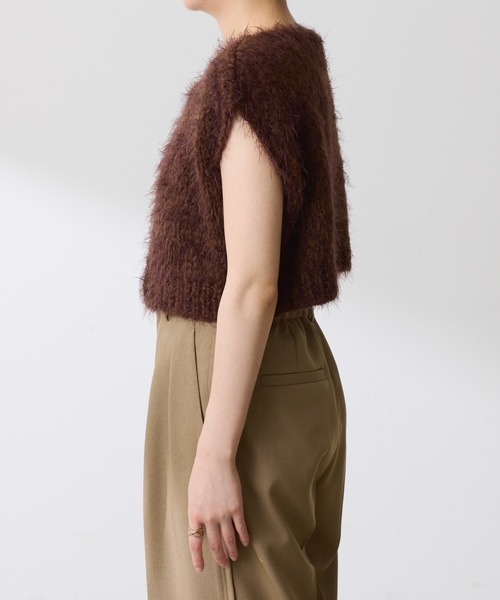 TRICOTS JEAN MARC(トリコットジーンマルク)の「TRICOTS JEAN MARC/COLLAGE別注/ニットベスト(ニット/セーター・レディース・ダークブラウン/グリーン・FREE)」の3枚目の写真