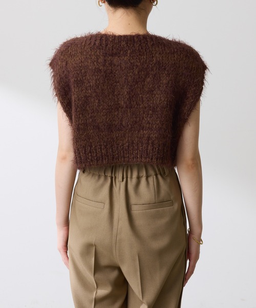 TRICOTS JEAN MARC(トリコットジーンマルク)の「TRICOTS JEAN MARC/COLLAGE別注/ニットベスト(ニット/セーター・レディース・ダークブラウン/グリーン・FREE)」の4枚目の写真