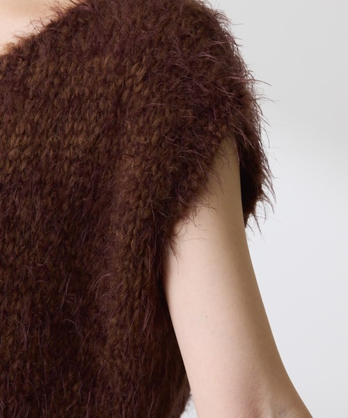 TRICOTS JEAN MARC(トリコットジーンマルク)の「TRICOTS JEAN MARC/COLLAGE別注/ニットベスト(ニット/セーター・レディース・ダークブラウン/グリーン・FREE)」の6枚目の写真