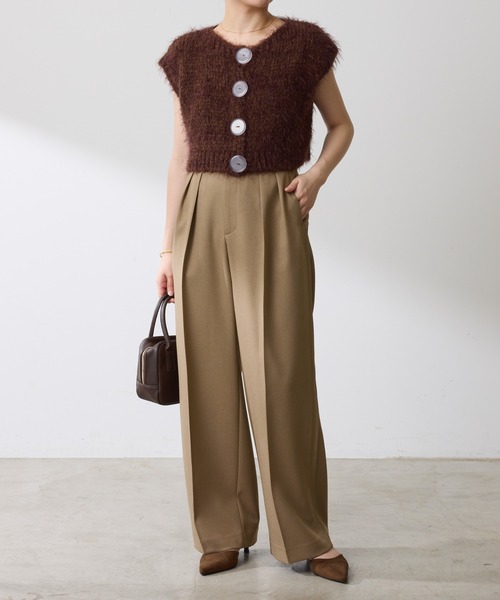 TRICOTS JEAN MARC(トリコットジーンマルク)の「TRICOTS JEAN MARC/COLLAGE別注/ニットベスト(ニット/セーター・レディース・ダークブラウン/グリーン・FREE)」の10枚目の写真